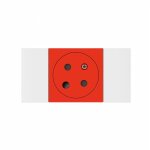 Prise pour goulotte clippage direct programme mosaic 2p + t detrompeur 2 modules rouge