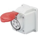 Prise murale 10 degr�s ip44 3p + e 16a 380 - 415v c�blage � vis rouge
