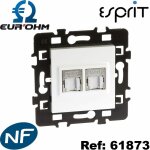Prise murale rj45 blanche simple ou double esprit - type de prise rj45 - double prise rj45 stp cat6 grade ...