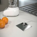 Luisina - prise plan de travail tsuno - double prise � encastrer inox