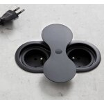 Prise plan de travail msa - double pise � encastrer noire 033n - pdt msa france