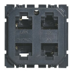 Prise quadruple rj45 stp multim�dia c�liane r�seau optimum auto legrand 067394