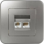 Prise rj45 internet + rj11 tlphone classic argent