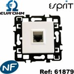 Prise murale rj45 blanche simple ou double esprit - type de prise rj45 - prise rj45 stp cat6a gr. 3