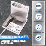 Prise de sol encastr�e invisible, 16a ac250v 4000w prise en acier inoxydable, kit de prises de sol avec ...