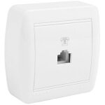 Prise telephone tj11 (4 voies) 74x72x28mm s. mural solera