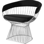 Privatefloor - chaise de salle à manger avec accoudoirs - cuir et métal - barrel noir Privatefloor - chaise de salle à manger avec accoudoirs - cuir et métal - barrel noir