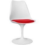 Privatefloor - chaise de salle � manger - chaise pivotante blanche - tulip rouge