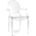Privatefloor - chaise de salle  manger transparente - design avec accoudoirs - louis xiv transparent ...