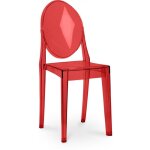 Privatefloor - chaise transparente de salle  manger - victoria queen rouge transparent