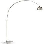 Privatefloor ? lampadaire salon en marbre blanc ? hauteur 210 cm ? abat - jour m�tallique en demi - sph�re ...