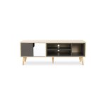 Privatefloor - meuble de tv buffet style scandinave bjorn - bois gris - mdf, bois massif - gris Privatefloor - meuble de tv buffet style scandinave bjorn - bois gris - mdf, bois massif - gris
