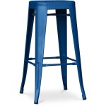 Privatefloor - tabouret de bar - design industriel - 76cm - nouvelle �dition - stylix bleu fonc�