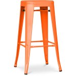 Tabouret de bar - design industriel - 76cm - nouvelle �dition - stylix orange