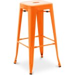 Tabouret de bar - design industriel - 76cm - stylix orange