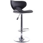 Privatefloor - tabouret de bar pivotant avec dossier - dossier courbe noir