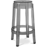 Privatefloor - tabouret design transparent - 65cm - victoria queen gris clair