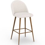 Tabouret tapiss� en tissu boucl� - design scandinave - evelyne blanc