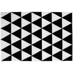 Privatefloor - tapis de conception triangles - laine - triangles blanc / noir