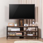 Pro. tec - meuble tv avec support d'�cran stockholm noir mat ch�ne rustique