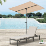Pro. tec - parasol carsoli inclinable � 360� rectangulaire 180 x 130 cm sable [ ]