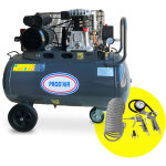 Prodair ? compresseur 100 litres 3 cv 10 bars lubrifi� ? d�bit 209 l / min ? accessoires de gonflage ...