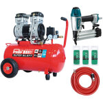 Prodif pack compresseur super silent sil850 50l 2cv + cloueur af506 makita + tuyau 10 m + 3000 pointes ...