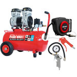 Prodif pack compresseur super silent sil850 50l 2cv + enrouleur en 10 + soufflette + poign�e de gonflage ...