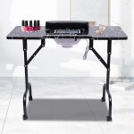 Professionnelle table de manucure pliante pour onglerie avec aspirateur, bureau de manucure portable ...
