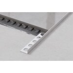 Acier inoxydable j profil d?angle pour carrelage 1cm x 244cm - argent satin�