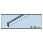 Profil de fixation du verre. en alu anodis.  coller. hauteur 20mm x largeur 12mm longueur 2500 mm pour ...