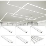 Hexim profil�s led, aluminium sous - pl�tre avec couvercle opale, diverses largeurs: 15 mm, paquet d'�conomie ...