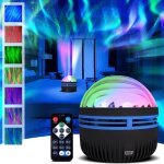 Projecteur aurore bor�ale led 2 en 1 ? projecteur vagues oc�aniques et galaxie avec t�l�commande, d�coration ...