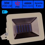Projecteur led 30w 2550 lm 4000k ip65 connexion en direct - garantie 5 ans