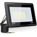 Projecteur led ext�rieur 50w, spot led exterieur 5000lm 6000k blanc froid ip66 imperm�able projecteur ...