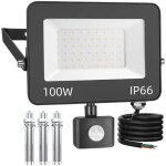 Projecteur led ext�rieur d�tecteur de mouvement 100w, spot led ext�rieur �tanche ip66 6500k blanc froid ...