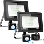 Projecteur led exterieur detecteur de mouvement 2 st�ck, [30w 6500k] projecteur exterieur led, 3000lm ...