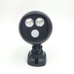 Projecteur led ext�rieur � d�tecteur de mouvement, aliment� par batterie, sans fil, 100 lumens, t�te ...