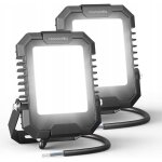 Projecteur led lumineux ext�rieur 30 w 3 000 lm ip66 blanc froid 5 000 k 2 pi�ces