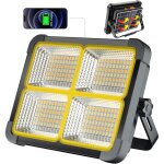 Projecteur led rechargeable 100w, projecteur chantier rechargeable 12000mah / panneau solaire / 4 modes ...