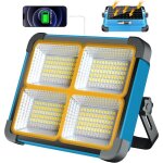 Projecteur led rechargeable 100w, projecteur led chantier portable batterie 10000mah, lampe de travail ...