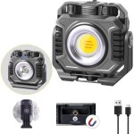 Projecteur led rechargeable, 2100lm projecteur led chantier cob absorption d'aimant et rotatif  360, ...