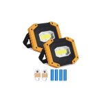 Projecteur led rechargeable 30w 2000lm projecteur chantier lumire de travail avec 4x 18650 batterie ...