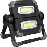 Projecteur led rechargeable, lampe de travail avec 2 phares cob, 3 modes, 20w 5000 mah batterie externe, ...