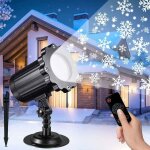 Projecteur noel, projecteur flocon de neige lumiere noel exterieur avec t�l�commande et minuterie, �tanche ...