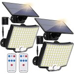 Projecteurs solaires d'ext�rieur, 106 led, 3000 lm, � d�tecteur de mouvement, avec t�l�commande, pour ...
