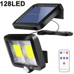 Projecteur solaire d'ext�rieur avec d�tecteur de mouvement, 128 led, �clairage led ultra - lumineux 120�, ...
