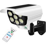 Projecteur solaire extrieur  dtecteur de mouvement 2000 lumens 77 led avec tlcommande, tanche ip66, ...
