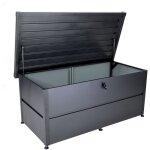 Proloisirs coffre de rangement en acier galvanis� ? 750 l ? coloris graphite