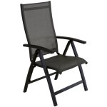 Proloisirs fauteuil multiposition - elegance - aluminium - toile tpep graphite / chevron - pliant